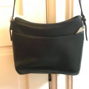 Vintage black Leather COACH Crossbody Handbag